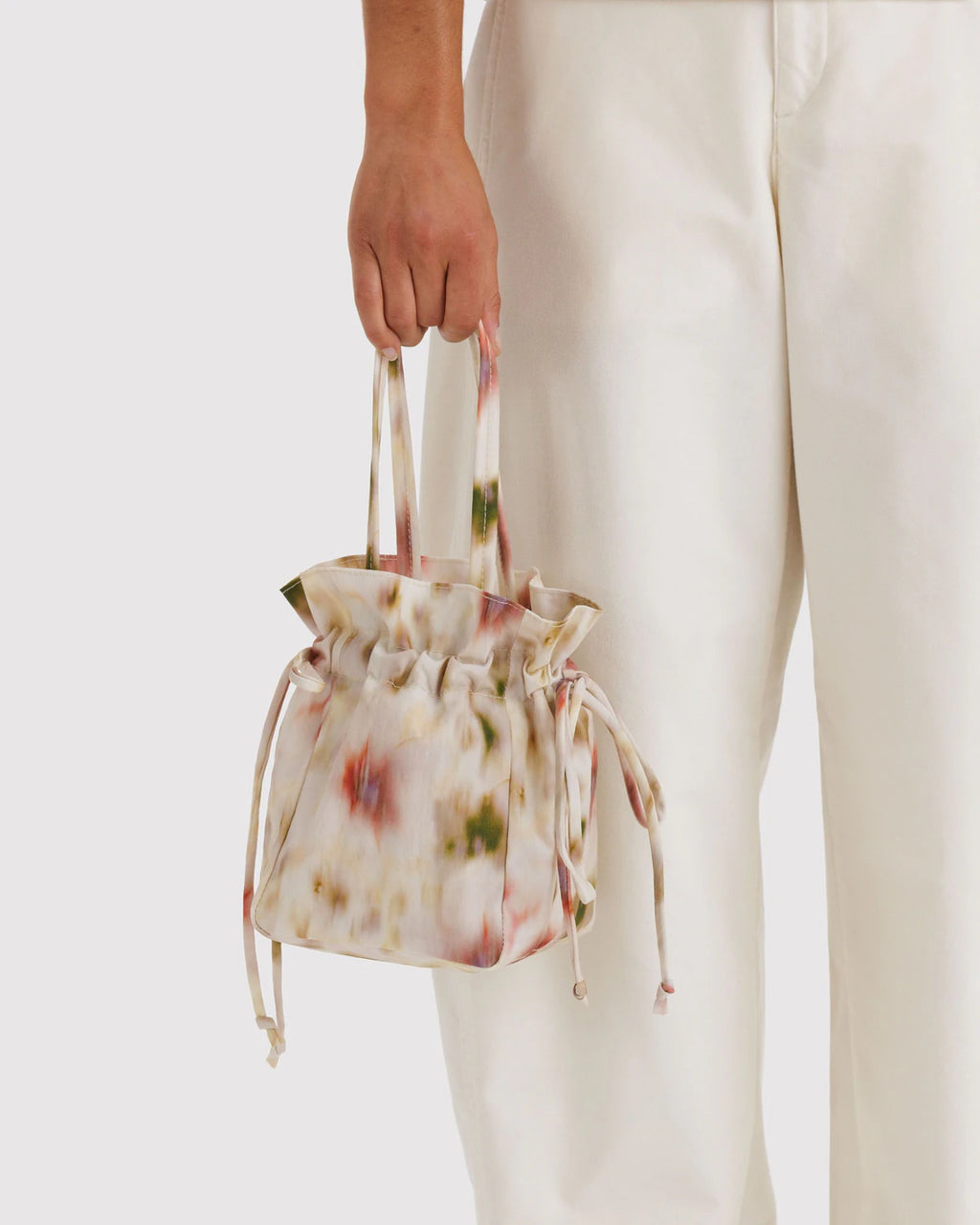 NYLON DRAWSTRING BAG | ABSTRACT FLORAL
