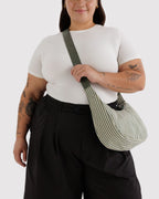 BAGGU NYLON CRESENT BAG | SAGE STRIPE