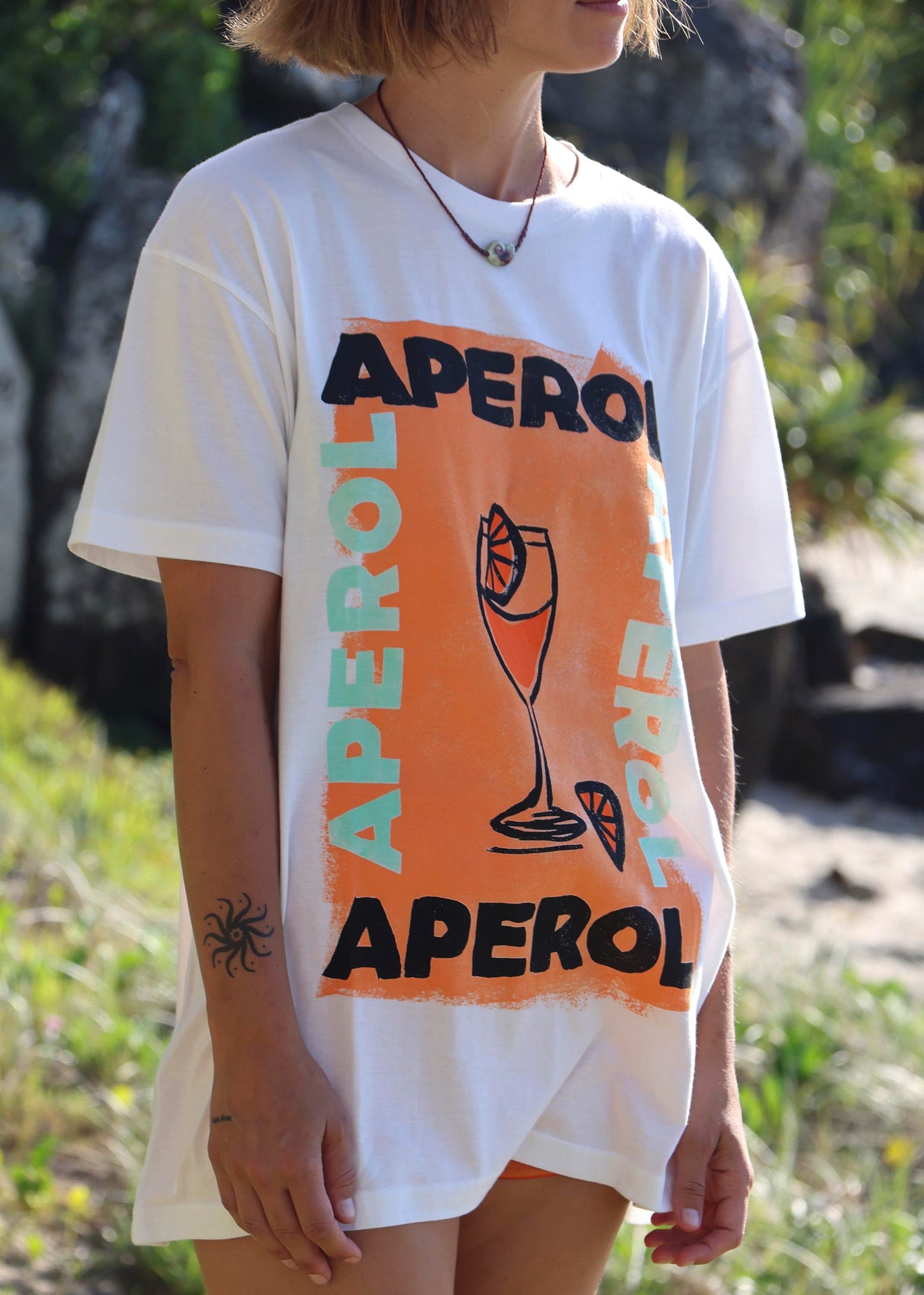 APEROL O'CLOCK TEE | OFF WHITE