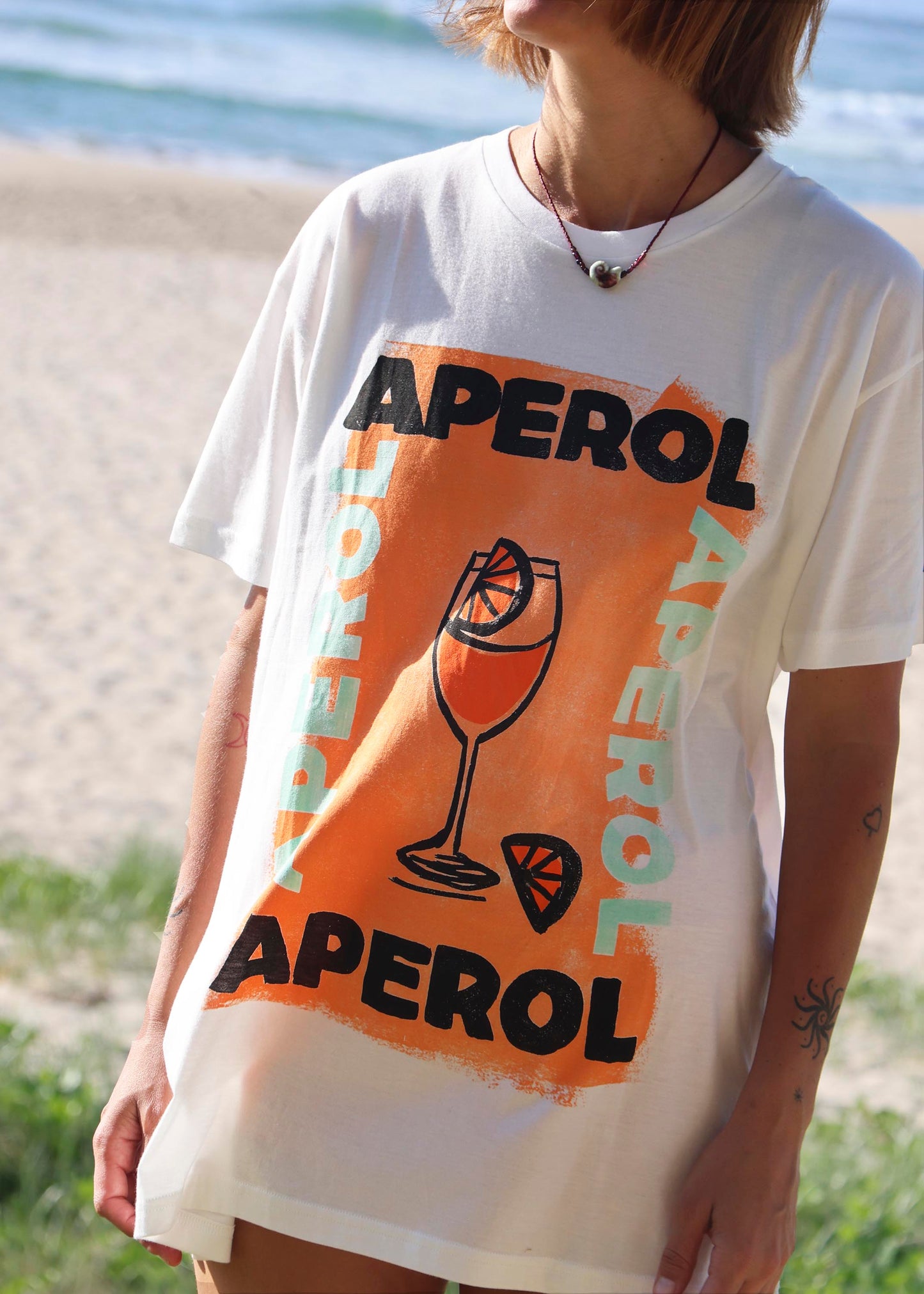 APEROL O'CLOCK TEE | OFF WHITE