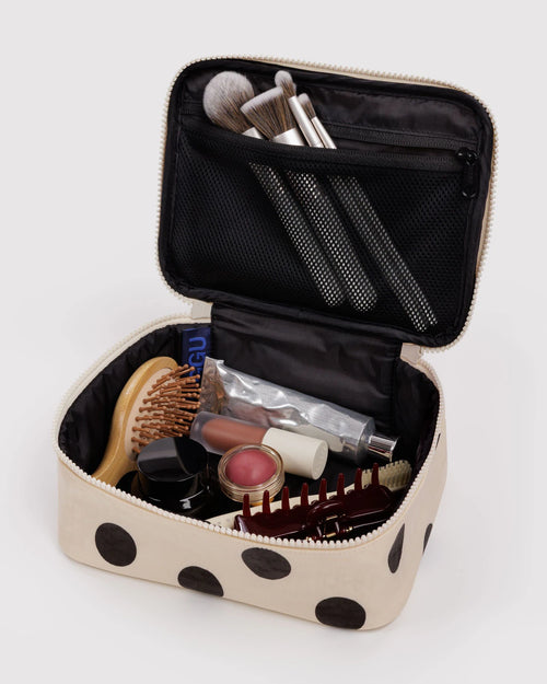 Baggu Small Cosmetic Case Cream and Black Polka Dot