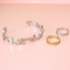 Unlucky Wishes Spring Swirls Silver Cuff Bracelet