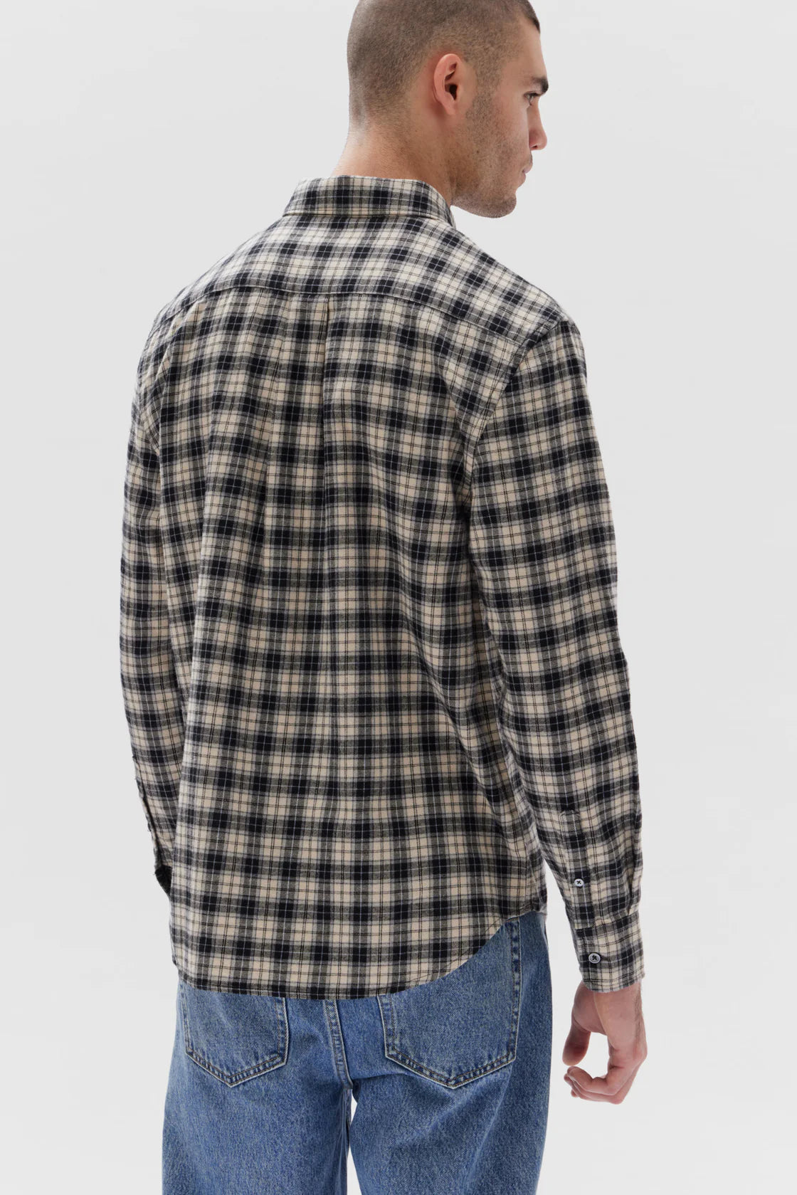 BRUSHED FLANNEL CHECK SHIRT | NAVY CHECK