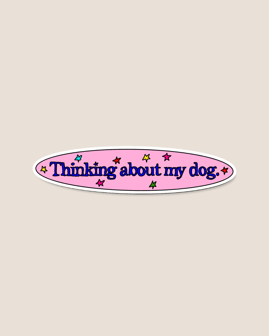 Odd Hand Co. Thinking About My Dog Sticker (By Rat Baby) 1