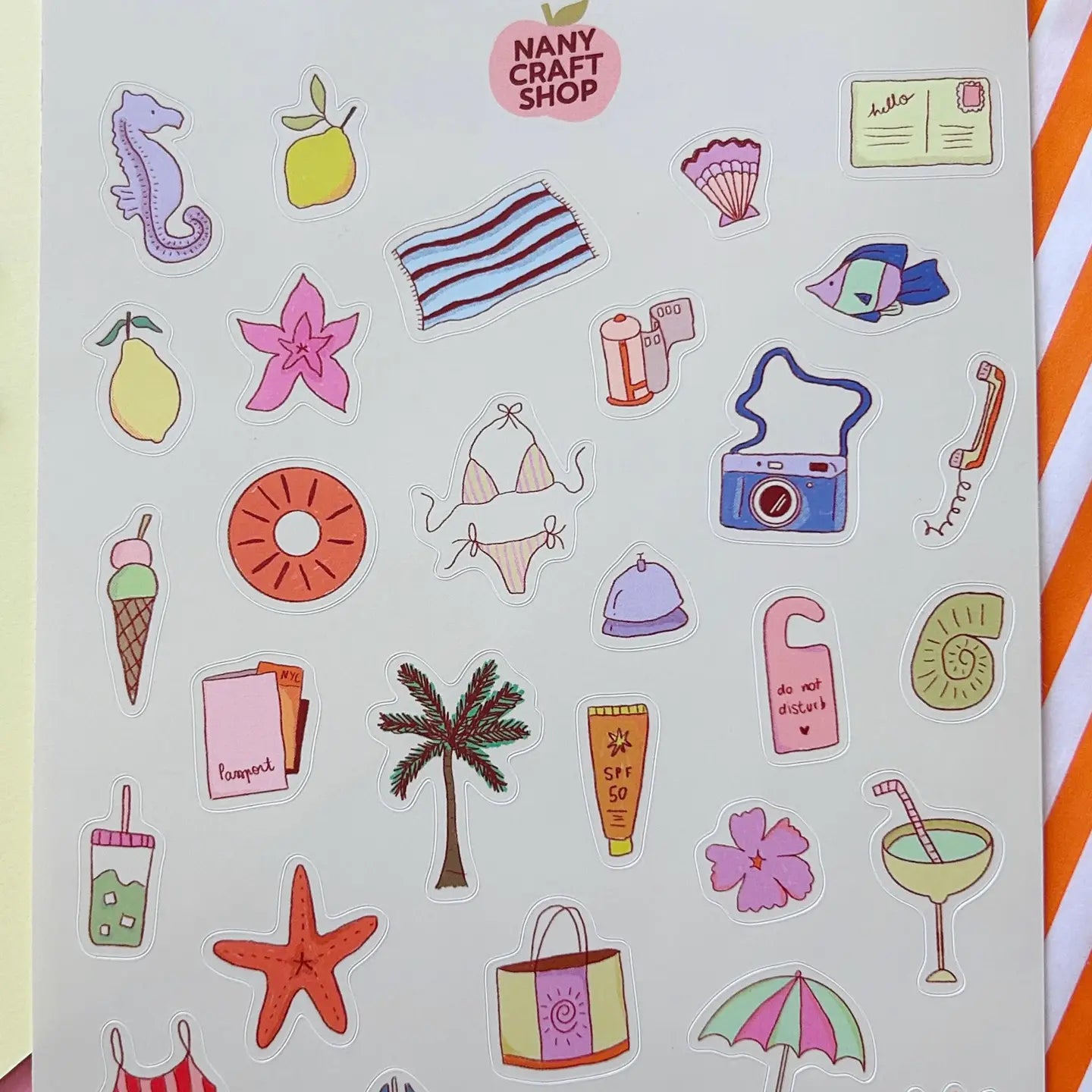 SUMMER JULY STICKER SHEET A5 | NANY CRAFT SHOP