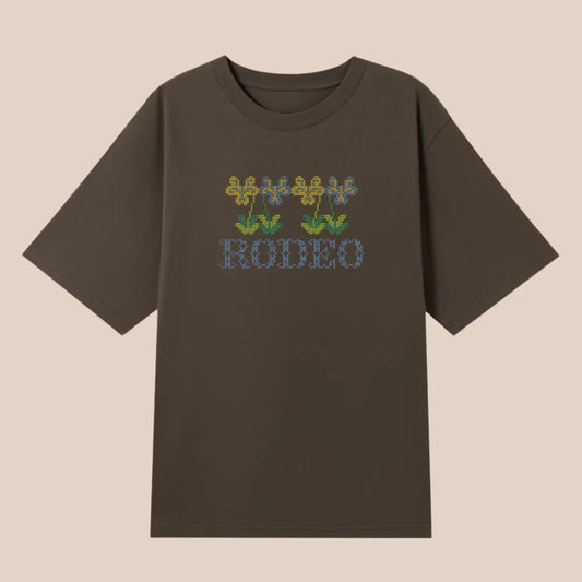 Rodeo Embroidery Fellow Pansies Cross Stitch T-Shirt