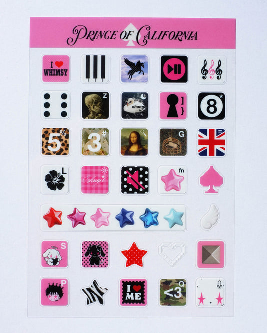 Prince of California Keyboard Sticker Sheet 1