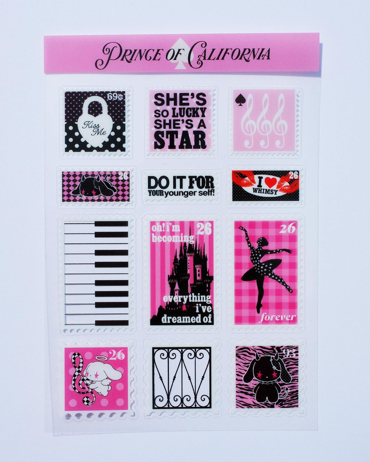 Prince of California Stamp Sticker Sheet 1