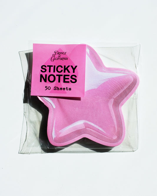 Prince of California Pink Star Sticky Note Pad 1