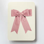 Canonbury Press Baby Pink Velvet Bow Greeting Card