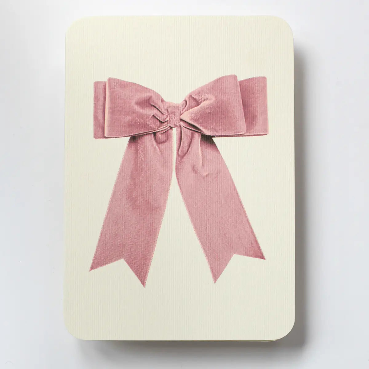 Canonbury Press Baby Pink Velvet Bow Greeting Card