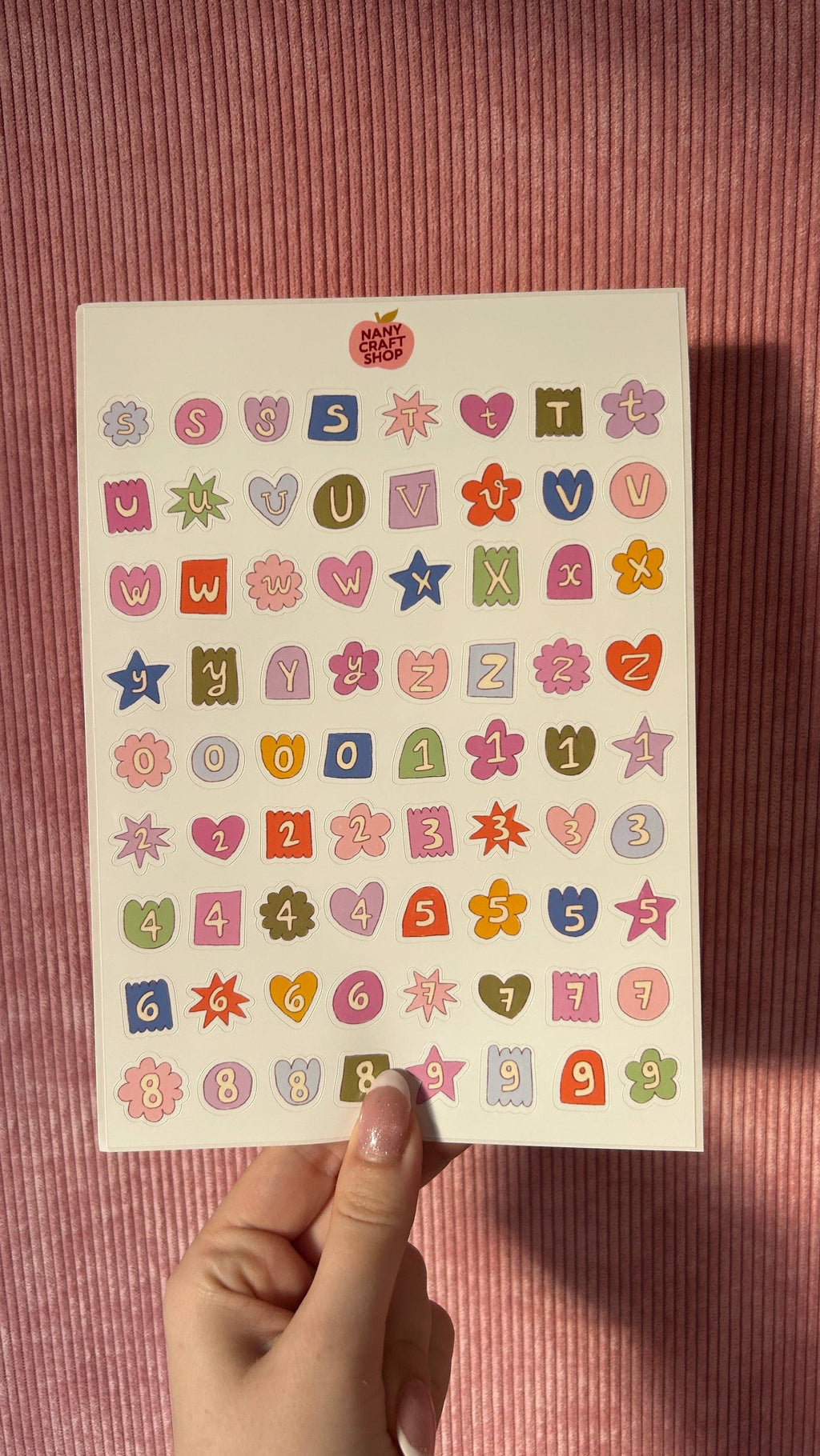 MULTICOLOUR ALPHABET STICKER SHEET X 2 A5 | NANY CRAFT