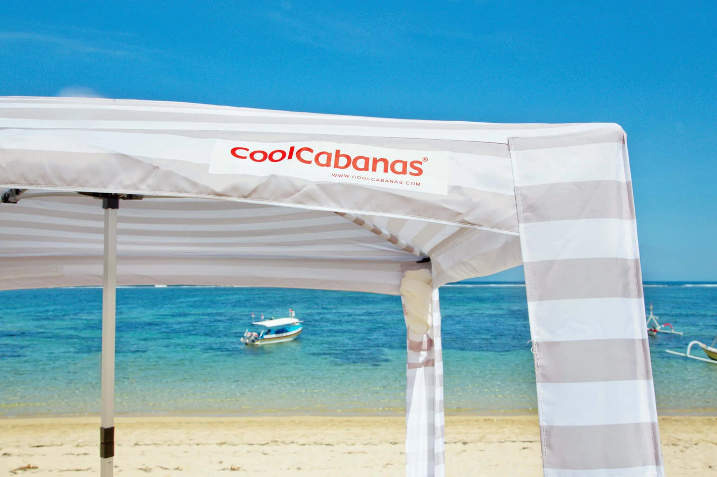 THE COOLCABANAS 5  LARGE | NOOSA BEIGE STRIPE