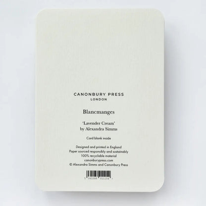 Canonbury Press Lavendar Cream Blancmange Greeting Card