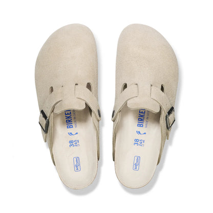 Birkenstock Boston Suede Leather Regular Oyster SFB