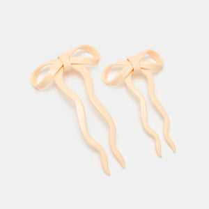 BOW HAIRPIN LARGE | CREAM