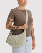 MEDIUM NYLON CRESCENT BAG | CELADON