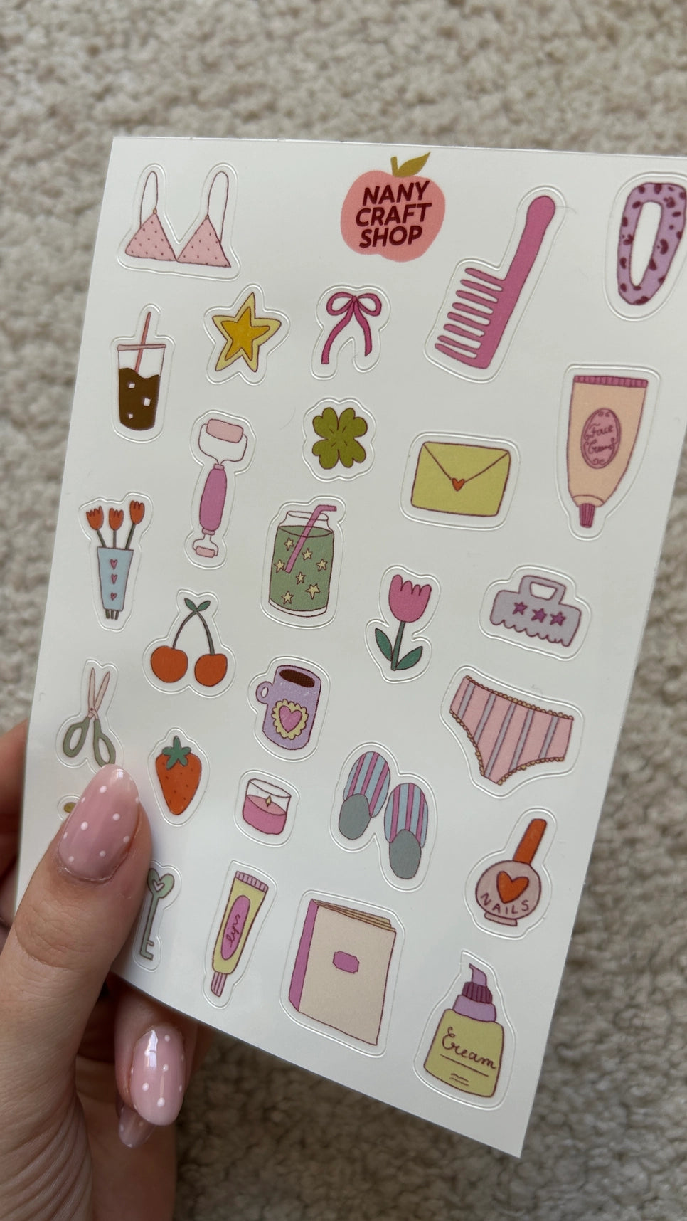 GIRLY THINGS STICKER SHEET A6 | NANY CRAFT SHOP