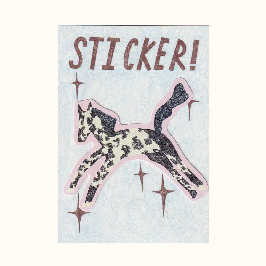 Molly Stredwick Black & White Horse Sticker