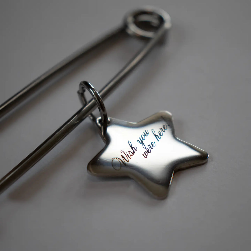 Unlucky Wishes Oversized Safety Pin Keychain
