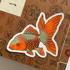 Kiku Print Goldfish Sticker