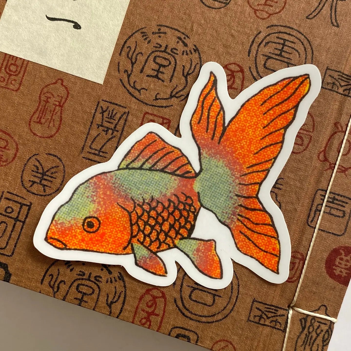 Kiku Print Goldfish Sticker