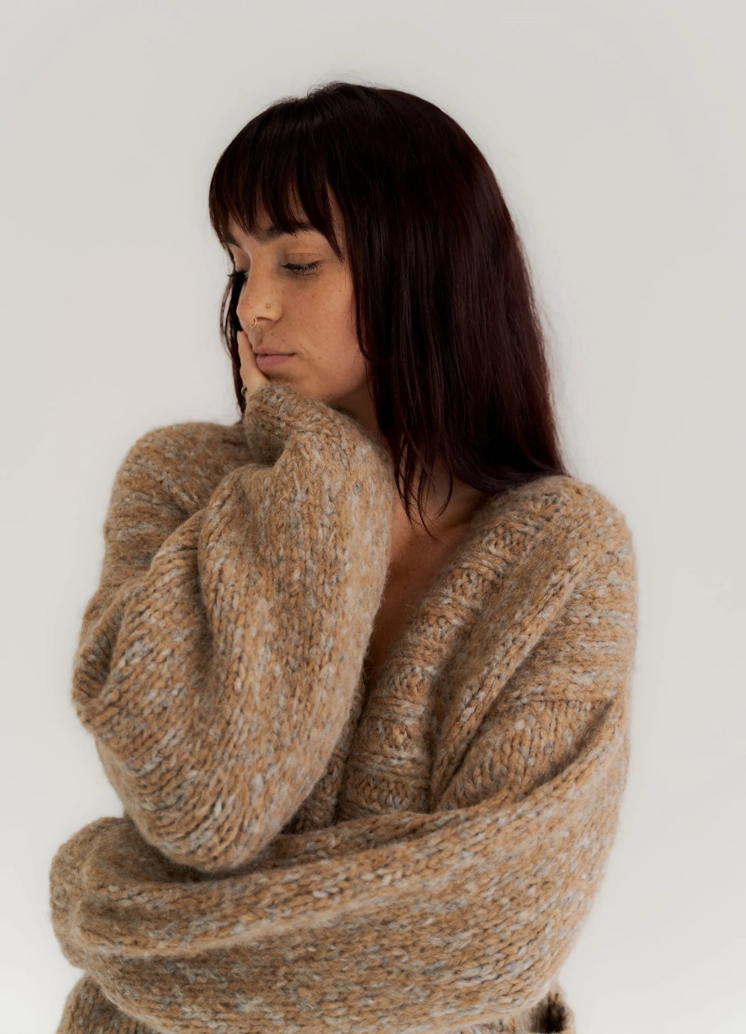 CLARA KNIT CARDIGAN - BROWN