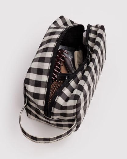 Baggu Dopp Kit Black and Cream Gingham 2