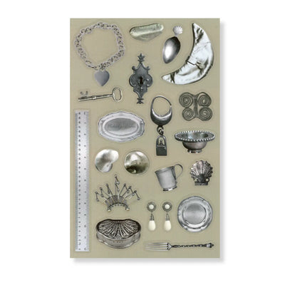 VINTAGE SILVER STICKER SHEET | UNLUCKY WISHES