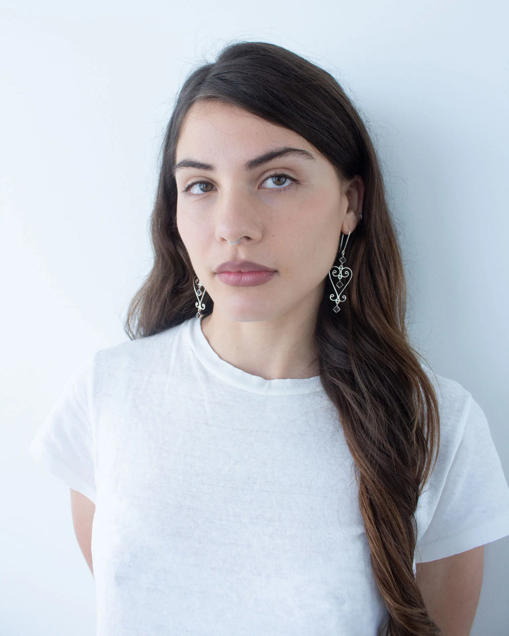 Jester Bloom Smokey Quartz Baba Heart Earrings