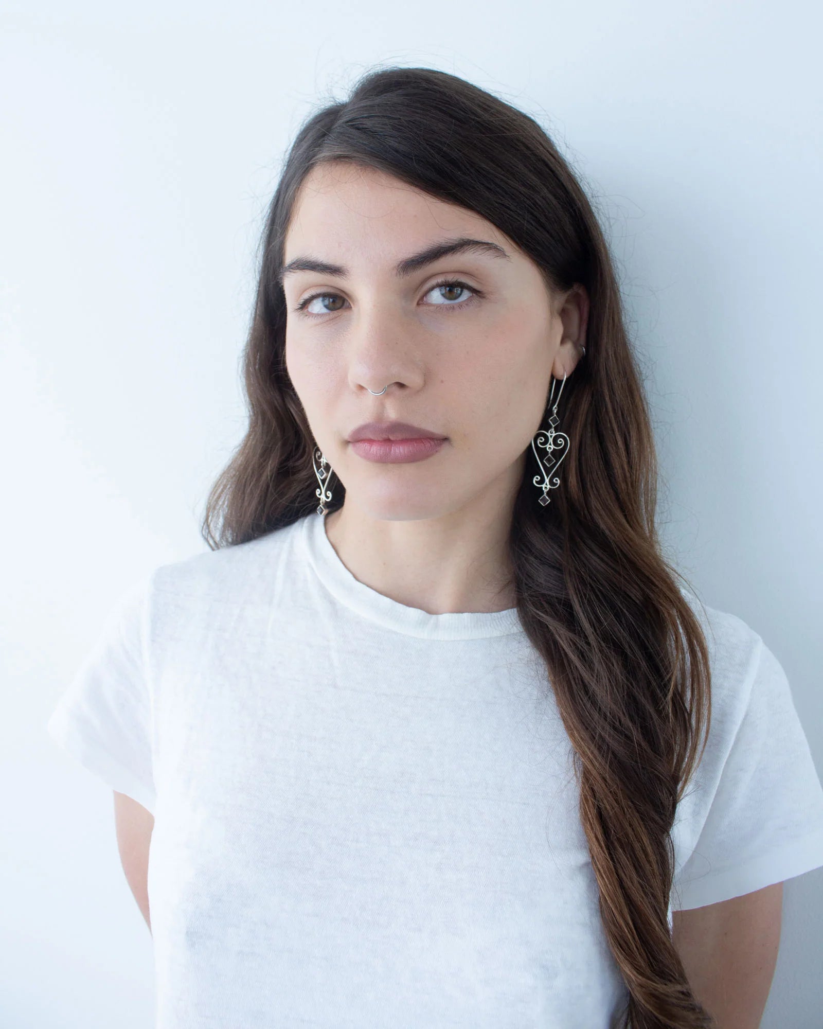 Jester Bloom Smokey Quartz Baba Heart Earrings