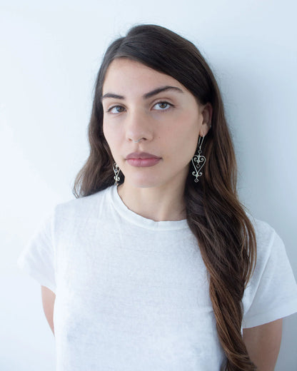Jester Bloom Smokey Quartz Baba Heart Earrings