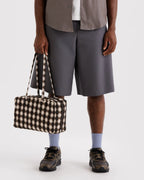 MEDIUM NYLON BOWLER BAG | BLURRED GINGHAM