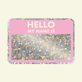HELLO GLITTER VINYL STICKER