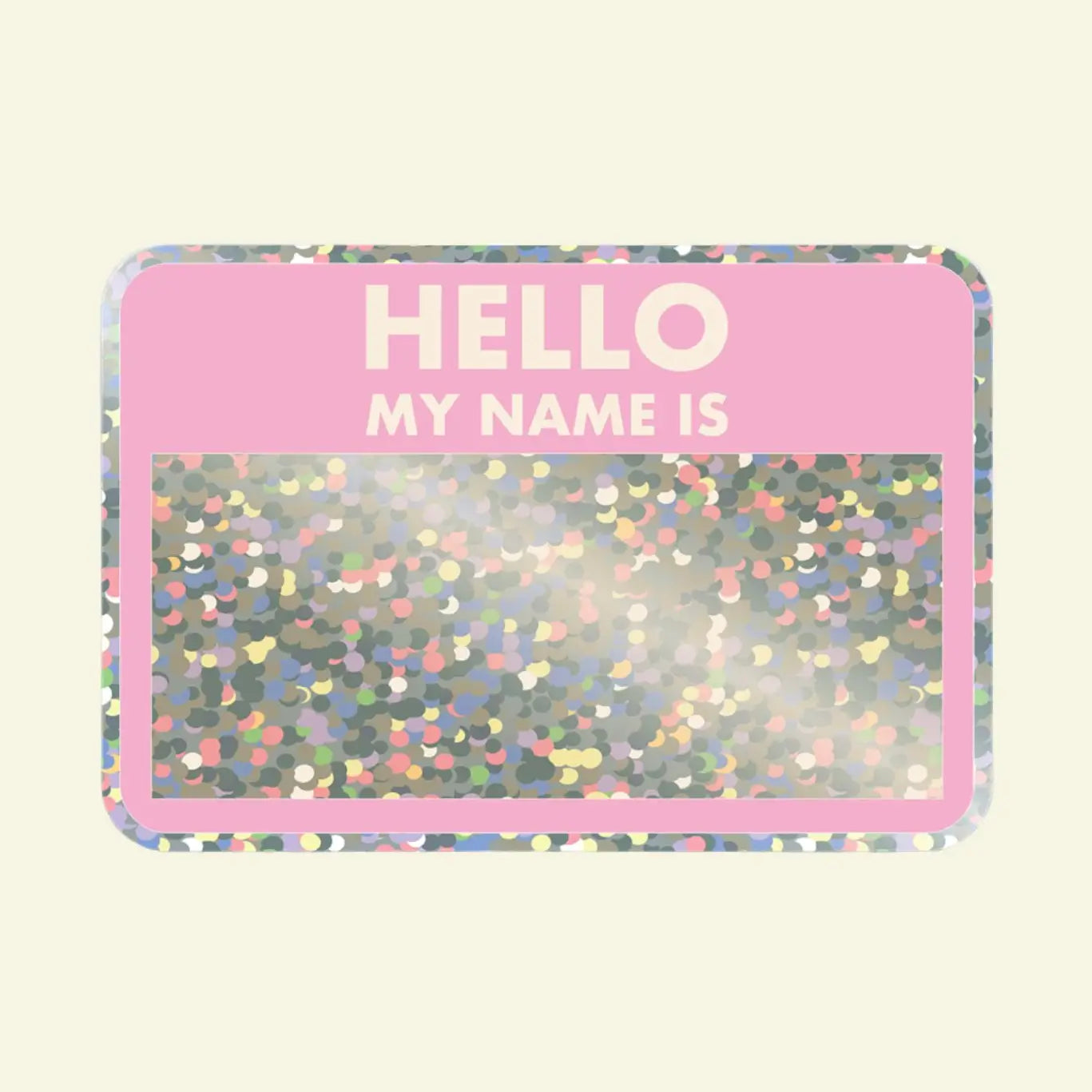 HELLO GLITTER VINYL STICKER