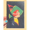 Astral Weekend Postcard Halloween Black Cat On A Hat