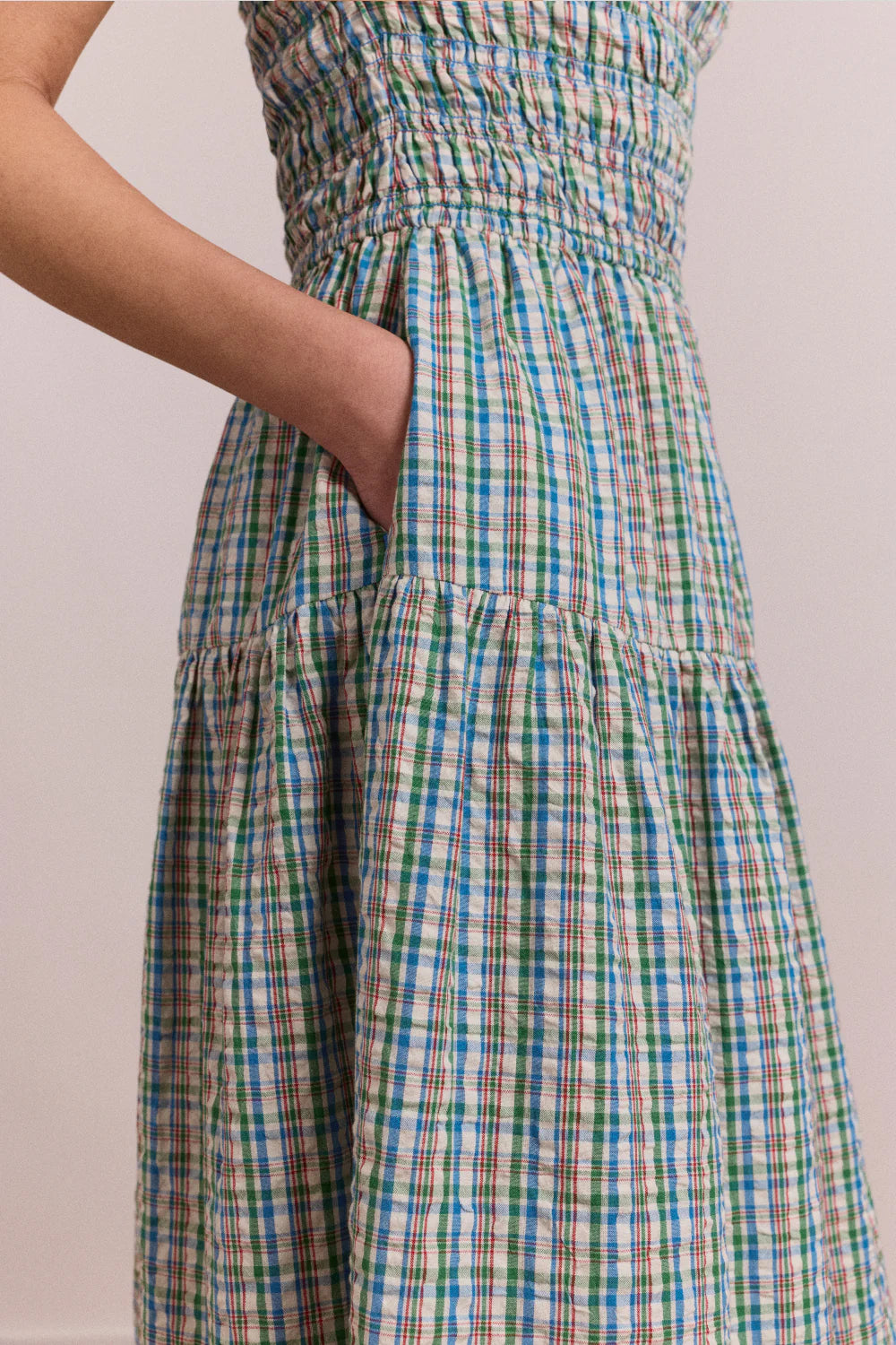 EBBA MIDI DRESS | PICNIC BLUE CHECK