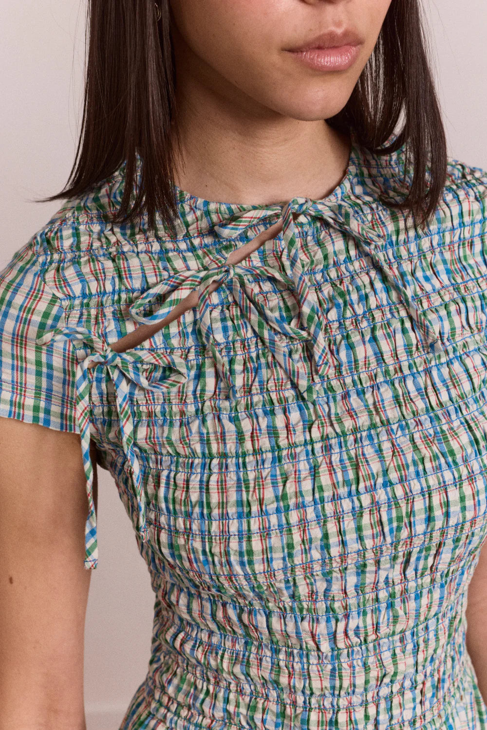 EBBA MIDI DRESS | PICNIC BLUE CHECK