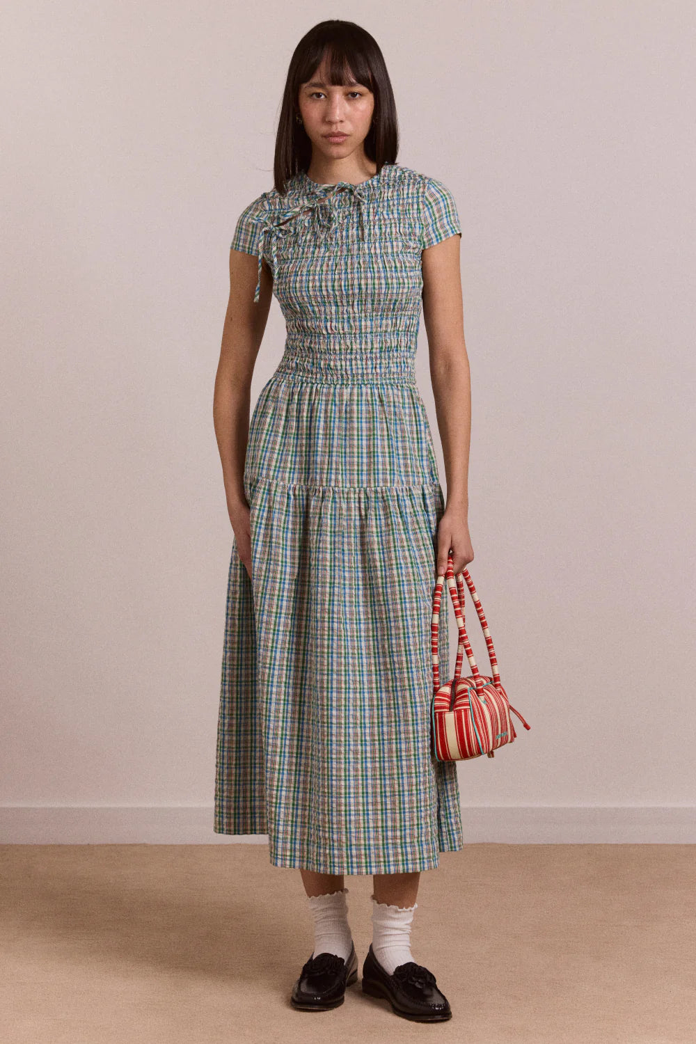 EBBA MIDI DRESS | PICNIC BLUE CHECK
