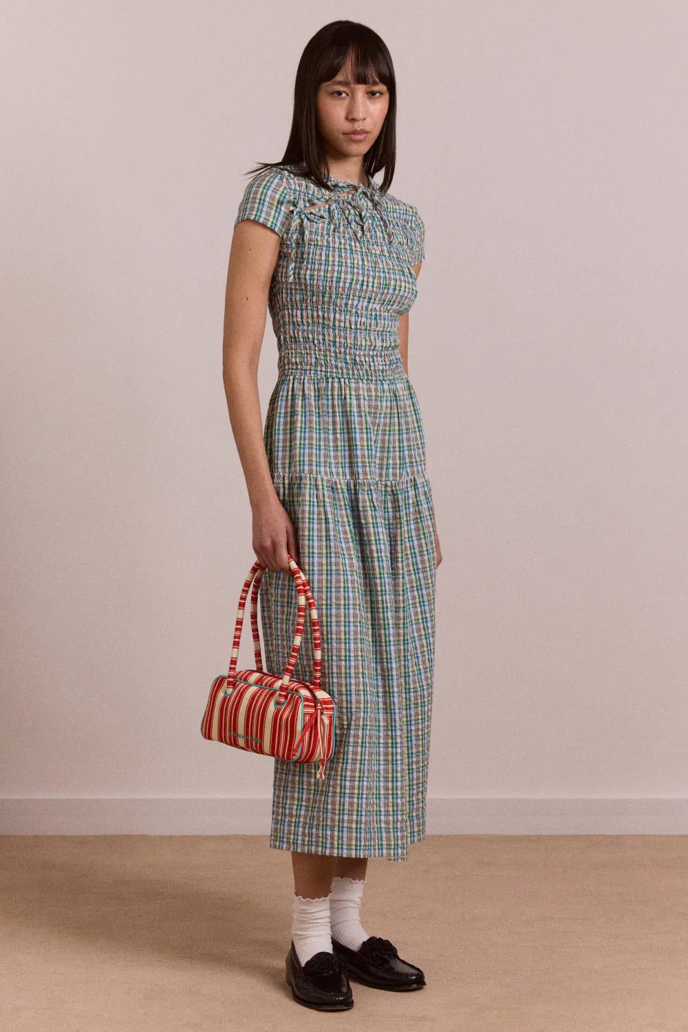 EBBA MIDI DRESS | PICNIC BLUE CHECK