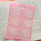 Jollie Ollie Designs Pink Gingham Book Review Sticker Sheet