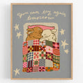 Kira Cyan Sleepy Bunny Print