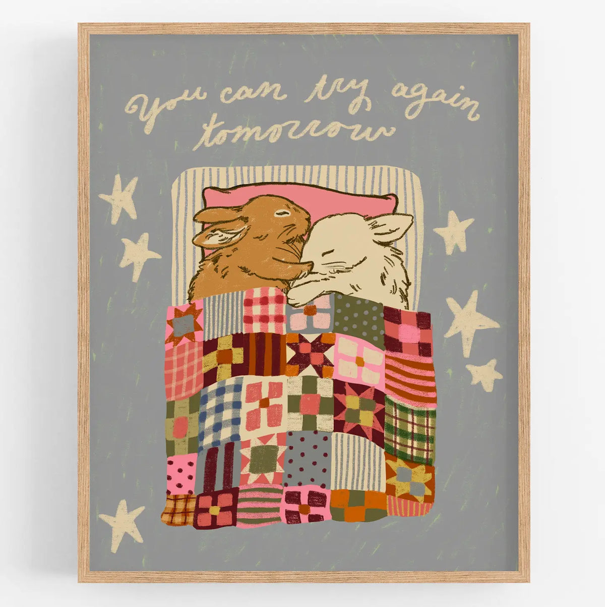 Kira Cyan Sleepy Bunny Print