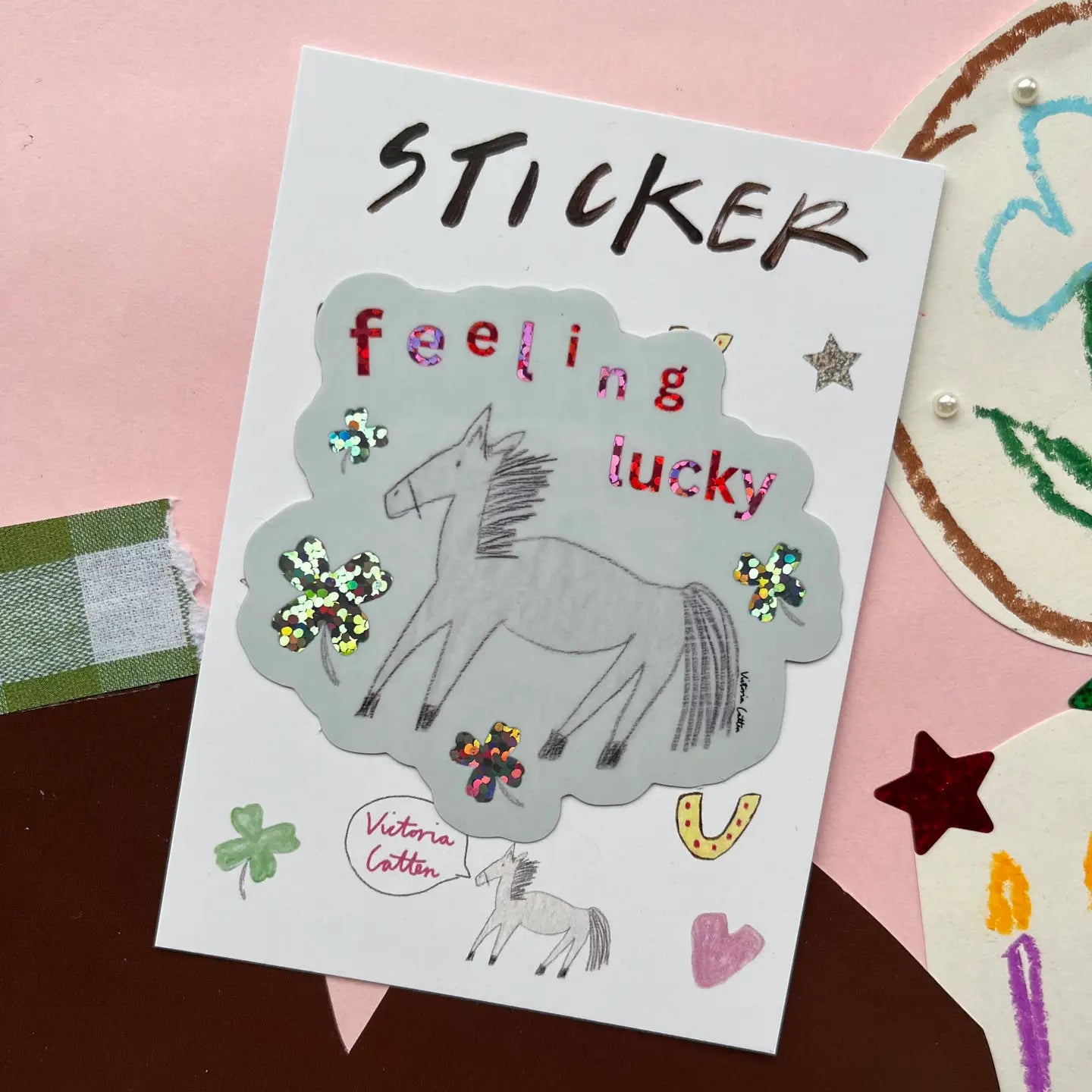 Victoria Catten Feeling Lucky Pony Sticker