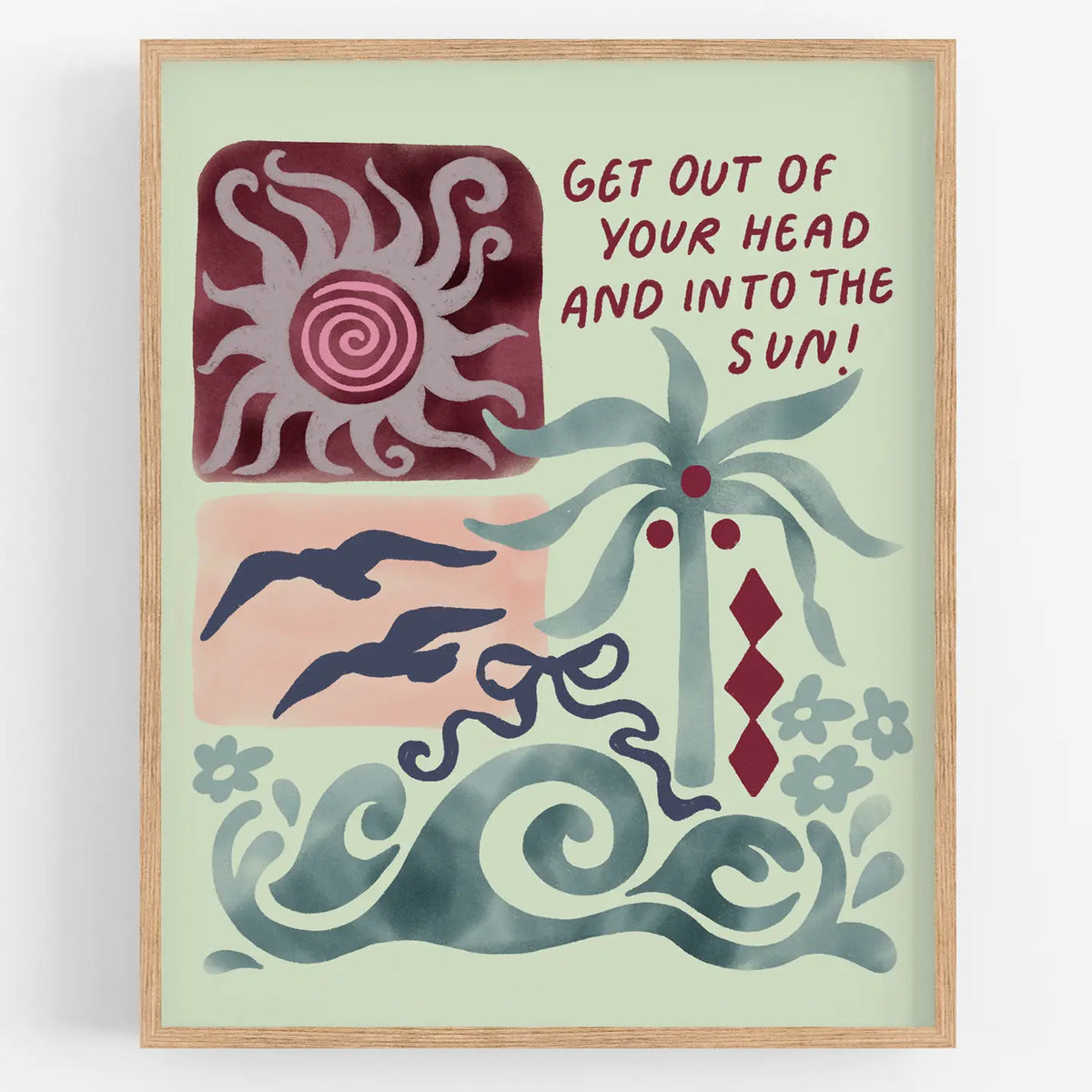 Kira Cyan Head in the Sun Print
