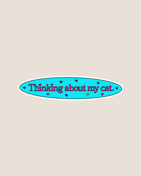 Odd Hand Co. Thinking About My Cat Sticker (By Rat Baby) 1