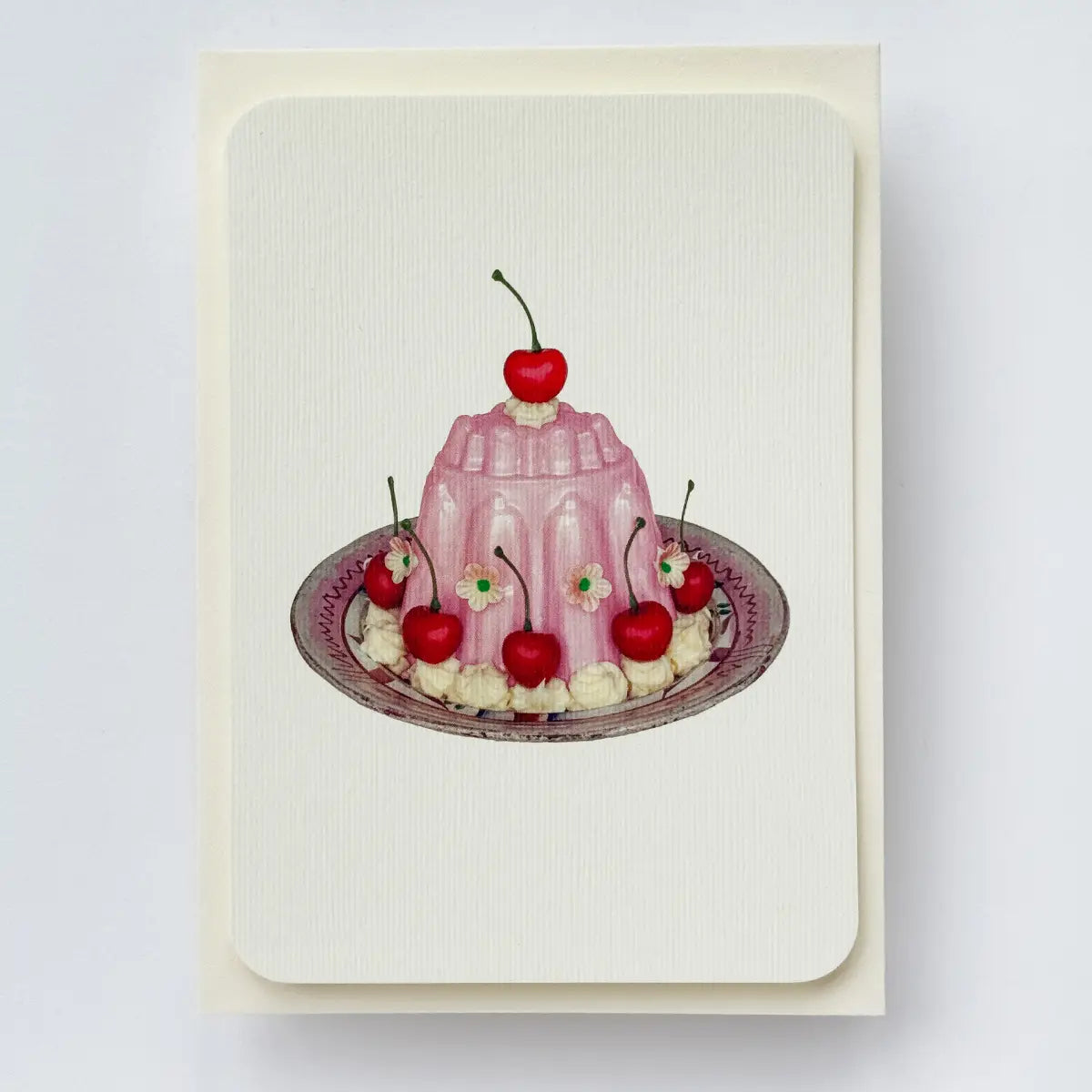 Canonbury Rose Petal Cream Blancmange Greeting Card
