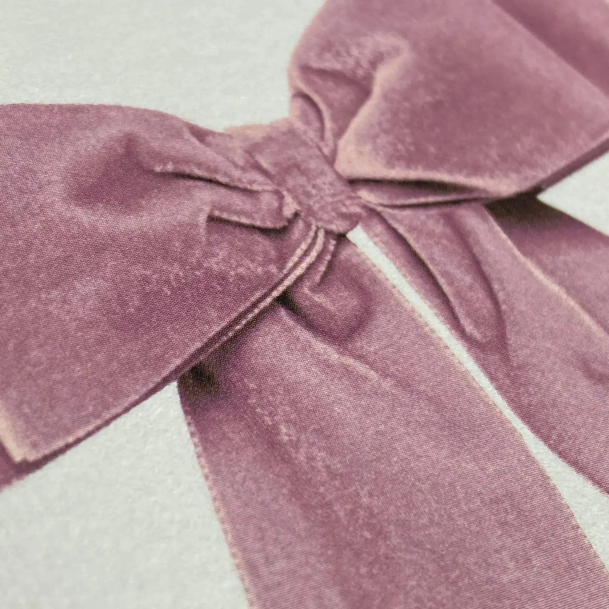 Canonbury Press Baby Pink Velvet Bow Greeting Card