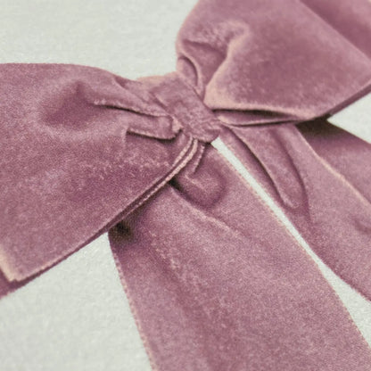 Canonbury Press Baby Pink Velvet Bow Greeting Card