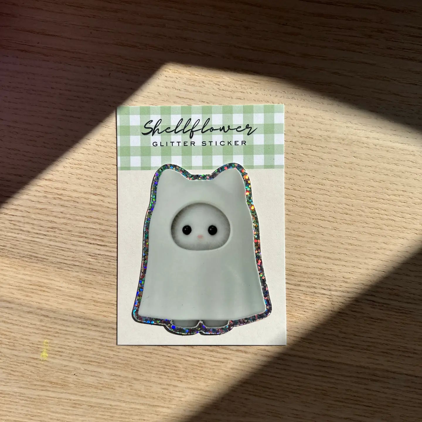 GHOST GLITTER VINYL STICKER | SHELLFLOWER